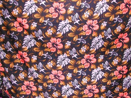 Batik sarong,summer dress -Red and brown flower with white leaf pattern design Batk rayon saron
