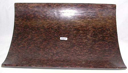 Wooden decor supplier - smooth finishing dark brown coconut wood made of curve tray