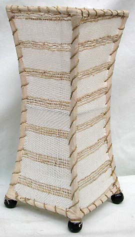 2004 gift decor collection - ladder pattern design white cotton lampshade with stand 
