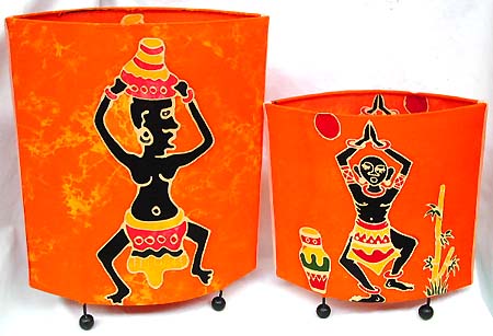 Craft home decor - tribal figure design assorted color fashion lampshade set