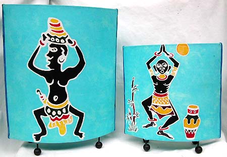 Craft home decor - tribal figure design assorted color fashion lampshade set