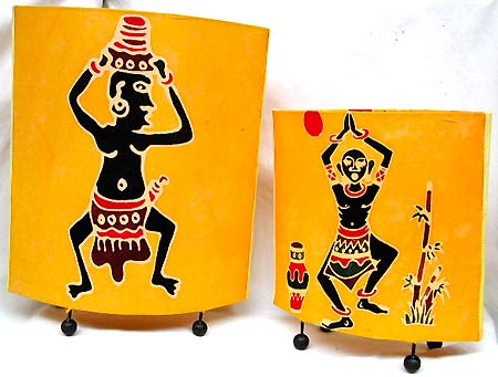 Craft home decor - tribal figure design assorted color fashion lampshade set