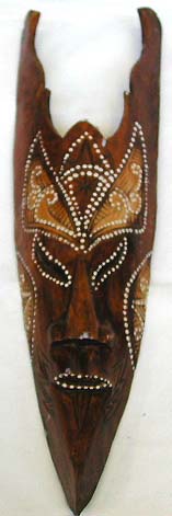 Fine handcrafted treasure - fire edge top white dotted fox eyes design wooden mask