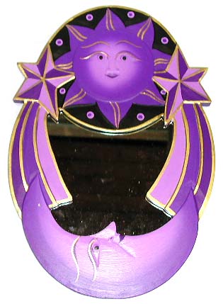 Supplier mirror store - purple sun moon star long wooden mirror