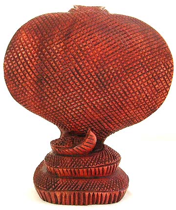 Abstract carving cobra statue, made of tropical wood