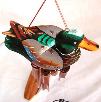 Wholesale garden ornament - duck top bamboo wind chime garden home decor