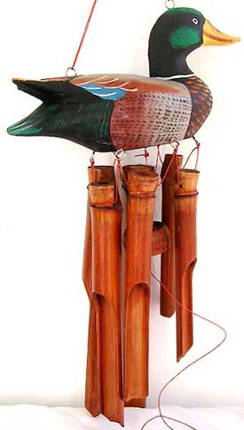 Wholesale garden ornament - duck top bamboo wind chime garden home decor