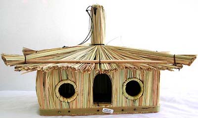 Bamboo strip made of long stand bird house 