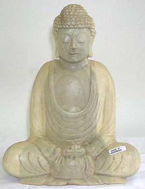 White hard wood made of tibetan meditating buddha statue