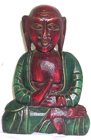 2-tone color painting meditation sitting buddha statue