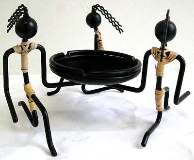 3-man with rope iron candle holder
