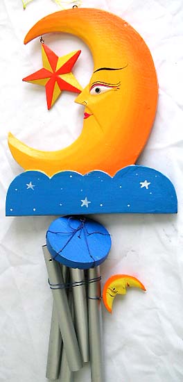 Assorted color moon star fashion windchime, randomly pick by our staffs