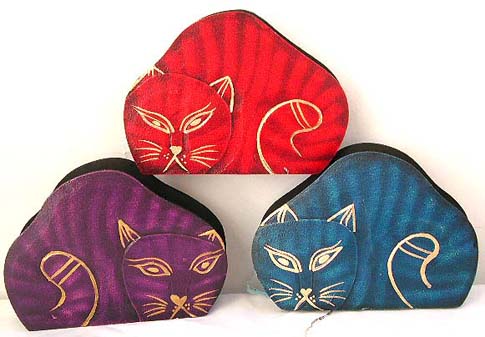 Color painting wooden cat napkin holder, assorted color randomly pick