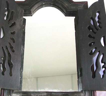 wholesale handmade products - color painting door stand wooden mirror 