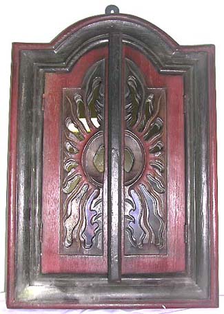 wholesale handmade products - color painting door stand wooden mirror 