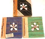 Assorted color handmade photo album with seashell beaded flower decor, made of natural banana leaf, mulberry papers, recycling paper etc., randomly pick