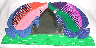 we carry nautical whimsical bamboo windchimes and wall hangings, such as fish mirror, fish carvings, dolphin status decos, fish metal chimes.
