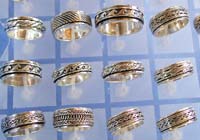 wholesale ring jewelry supply wide band spinning ring in assorted pattern design