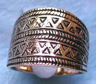 Art nouveau jewelry by manufacturer online wholesale bronze ring with double wave line decor central widen design