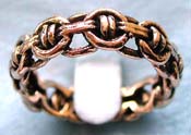  bronze ring in carved-out Celtic knot chain design
